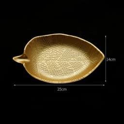 Nordic Decorative Tray Gold Pineapple Leaf Shape Serving Tray Jewelry Pallet Fruit Snack Dish Table Decoration Storage Organizer