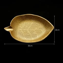 Nordic Decorative Tray Gold Pineapple Leaf Shape Serving Tray Jewelry Pallet Fruit Snack Dish Table Decoration Storage Organizer
