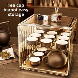 Dust-proof Cup Storage Rack Cup Holder Water Cup Storage Rack Tea Set Cup Holder Coffee Cup Mug Storage Box Kitchen Organizer