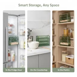 [J] 30 Grid Egg Tray Three Layer Egg Storage Box Organizer Rack Container Automatic Flip Special Egg Storage Kitchen Accessories