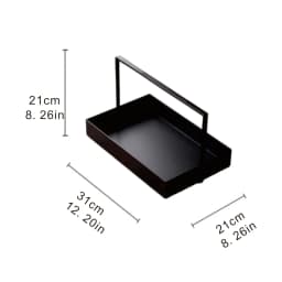 Black wrought iron serving tray with Tray and shelf for tea tray teacup teapot tea ceremony accessories, tableware water cup sto