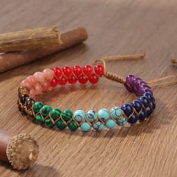 Ankle Bracelet for Women Double-Layer Braid Beach Accessories 7 Chakras Boho Turquoise Jewelry Black Green Red Summer Things