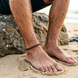 Retro Wooden Beads Anklet Unisex Beach Vacation Adjustable Stainless Steel Foot Link Charm Homme Versatile Jewelry Accessories