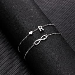 Bohemia A-Z Letter Initial Anklet For Women Silver Color Initial Heart Anklet Bracelet Leg Chain Beach Party Travel Foot Jewelry