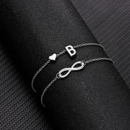 Bohemia A-Z Letter Initial Anklet For Women Silver Color Initial Heart Anklet Bracelet Leg Chain Beach Party Travel Foot Jewelry