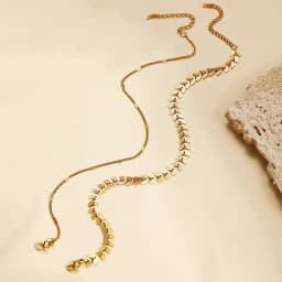 A retro and unique jewelry women's anklets with wheat ear double chains, suitable for both men and women. A gift for mom and gir