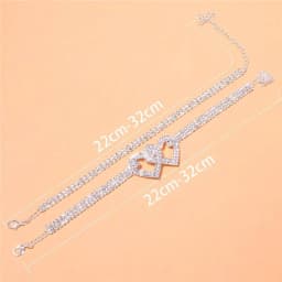 Adjustable Heart Shap Pendant Chain Women's Anklets Silver Gold Color Luxury Bracelet on Leg Accessories Party Fashion Jewelry