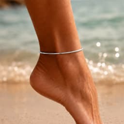 Ingemark Minimalist 18K Gold Plated Stainless Steel Anklets for Women Glossy Round Ankle Bracelet Waterproof Barefoot Jewelry