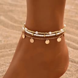 This Bohemian-style summer beach multi-layered beaded sequin tassel women's anklets are suitable for daily commutes and holiday