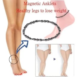 Black Magnetic Black Gallstone Anklet Men Women Lymphatic Detoxification Magnetic Therapy Weight Loss Slimming Bracelet