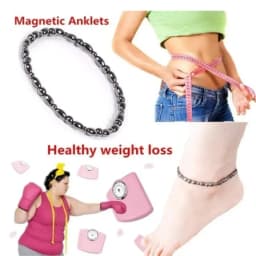 Black Magnetic Black Gallstone Anklet Men Women Lymphatic Detoxification Magnetic Therapy Weight Loss Slimming Bracelet