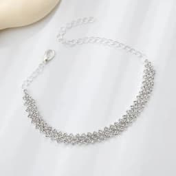 Fashion Shining Lozenge Chain Anklet for Women Fashion Silver Color Summer Beach Ankle Bracelet Barefoot Sandals Foot Jewelry