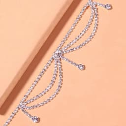 Tassels Style Inlaid Cubic Zirconia Chain Anklet for Women Fashion Silver Color Ankle Beach Feet Chain Bracelet Foot Jewelry