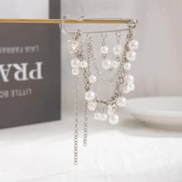 Salircon Fashion Elegance Imitation Pearl Tassel Ankles Chain Women Detachable Jeans Brooch Chain Clothing Jewelry Accessories