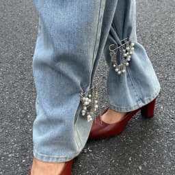Salircon Fashion Elegance Imitation Pearl Tassel Ankles Chain Women Detachable Jeans Brooch Chain Clothing Jewelry Accessories