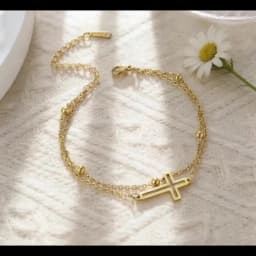 Skyrim Bohemia Cross Pendant Ankle Bracelet Fashion Foot Jewelry for Women Summer Beach Party Stainless Steel Bead Chain Anklet