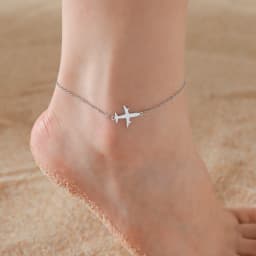 Lemegeton Lovely Walking Cat Aircraft Charms Anklet Foot Bracelet for Women Animal Kitten Chain Stainless Steel Jewelry Gift
