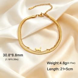 Lemegeton Lovely Walking Cat Aircraft Charms Anklet Foot Bracelet for Women Animal Kitten Chain Stainless Steel Jewelry Gift