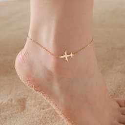 Lemegeton Lovely Walking Cat Aircraft Charms Anklet Foot Bracelet for Women Animal Kitten Chain Stainless Steel Jewelry Gift