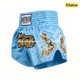 Muay Thai Fight Shorts Pink Kickboxing Shorts Men Women Kids Boxing Shorts Gold Embroidery Dancing Boxing Training Match Pants