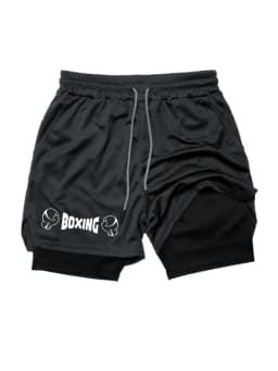 2025 New Men's Summer Boxing Shorts Fitness and Sports 2-in-1 Shorts Breathable Sports Training Shorts