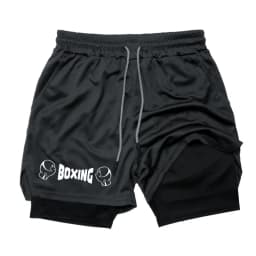 2025 New Men's Summer Boxing Shorts Fitness and Sports 2-in-1 Shorts Breathable Sports Training Shorts