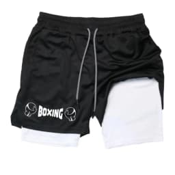 2025 New Men's Summer Boxing Shorts Fitness and Sports 2-in-1 Shorts Breathable Sports Training Shorts