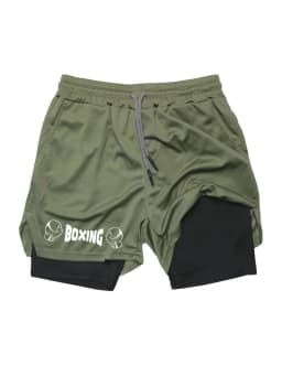 2025 New Men's Summer Boxing Shorts Fitness and Sports 2-in-1 Shorts Breathable Sports Training Shorts