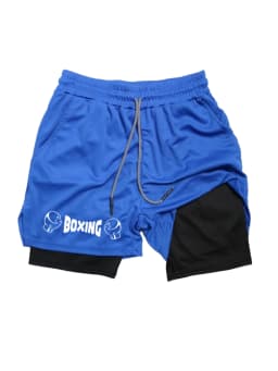 2025 New Men's Summer Boxing Shorts Fitness and Sports 2-in-1 Shorts Breathable Sports Training Shorts