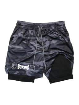 2025 New Men's Summer Boxing Shorts Fitness and Sports 2-in-1 Shorts Breathable Sports Training Shorts