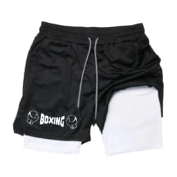 2025 New Men's Summer Boxing Shorts Fitness and Sports 2-in-1 Shorts Breathable Sports Training Shorts