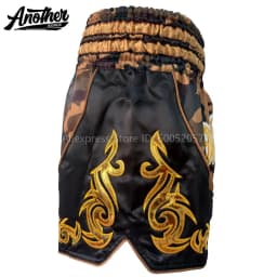 ANOTHER BOXER Muay Thai Shorts Embroidery Satin Men Women Kids Gym Martial Arts MMA Kickboxing Competition Training Shorts