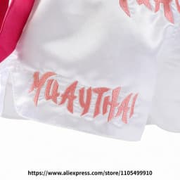 Muay Thai Boxing Shorts Bow Tie Ribbon Satin Elastic Waist Kickboxing Pants Martial Arts MMA Fight Shorts Adult Men Women Kids