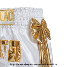 Bow Ribbon Thai Boxing Shorts Women Men Kids Muay Thai Fight Training Shorts MMA Kickboxing Sparring Boxing Competition Pants