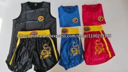 Muay Thai Boxing Shorts Shirt Set Breathable Sanda Wushu Martial Arts Kungfu Clothing MMA Kickboxing Sparring Fighting Uniform
