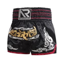 Short Muay Thai Man Kick Boxing Shorts Women Kid Gold Embroidery Satin Kickboxing Cage Fight Pants Black MMA Martial Arts Gear