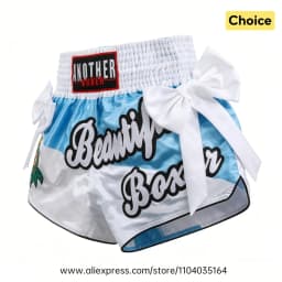 Muay Thai Fight Shorts Men Women Kids Combat Sports Boxing Trunks Thai Script Embroidery Martial Arts MMA BJJ Kickboxing Pants