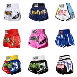 Muay Thai Fight Shorts Men Women Kids Combat Sports Boxing Trunks Thai Script Embroidery Martial Arts MMA BJJ Kickboxing Pants