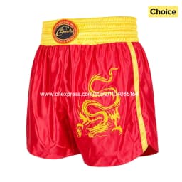 Boxing Shorts Classic Muay Thai Shorts Male Female Boy Girl Martial Arts Sparring Kickboxing Cage Fight Training MMA Pants Green