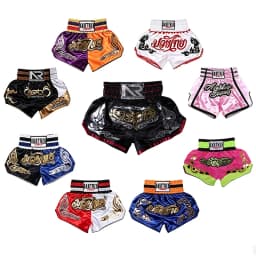 Muay Thai Shorts Multicolor Thai Boxing Shorts Men Women Kids Martial Arts MMA Training Competition Fight Kickboxing Pants Black