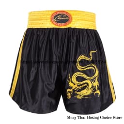 Muay Thai Shorts Multicolor Thai Boxing Shorts Men Women Kids Martial Arts MMA Training Competition Fight Kickboxing Pants Black