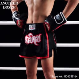 Muay Thai Shorts Multicolor Thai Boxing Shorts Men Women Kids Martial Arts MMA Training Competition Fight Kickboxing Pants Black