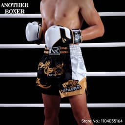 Muay Thai Shorts Multicolor Thai Boxing Shorts Men Women Kids Martial Arts MMA Training Competition Fight Kickboxing Pants Black