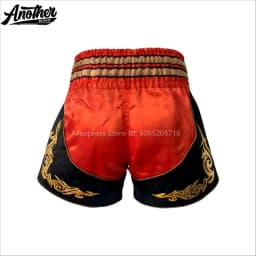 Premium Muay Thai Shorts, Boxing Fight Shorts Embroidery Elastic Waist Breathable for Kickboxing BJJ Martial Arts MMA Training