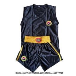 Red Boxing Shorts Shirt Set Muay Thai Shorts Men Women Kids Boy Girl Sanda Wushu Martial Arts Shorts and Sleeveless Singlet Set