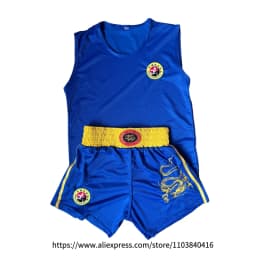Red Boxing Shorts Shirt Set Muay Thai Shorts Men Women Kids Boy Girl Sanda Wushu Martial Arts Shorts and Sleeveless Singlet Set