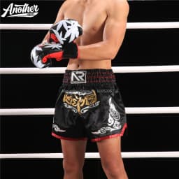 Men’s Short Muay Thai Boxing MMA Shorts, Kids Women Wide Waistband for Fight Trunks for Kickboxing BJJ Sparring Daily Training