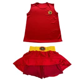 Women Sanda Boxing Uniform Set Sleeveless Tank Top with Skirt‑Style Shorts Martial Arts Training Outfit for Kickboxing Sparring