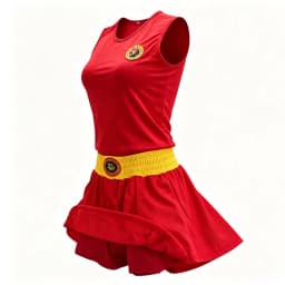 Women Sanda Boxing Uniform Set Sleeveless Tank Top with Skirt‑Style Shorts Martial Arts Training Outfit for Kickboxing Sparring
