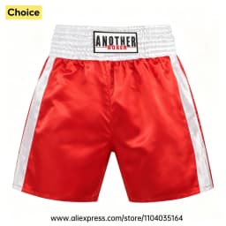 Red Boxing Trunks Quick Dry Satin Side Split Muay Thai Pants Martial Arts Kickboxing Fight Shorts Gym Combat Sport Training Wear